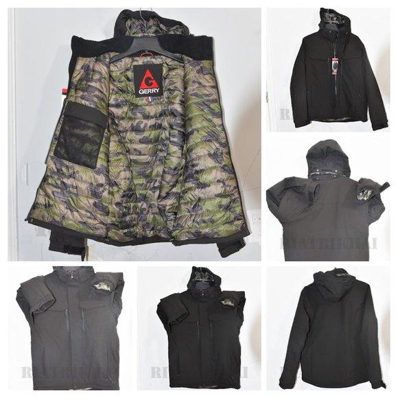 BLACK‎ NWT Gerry Nimbus Tech Ripstop Water Resistant Detachable Hood Jacket - Picture 1 of 10